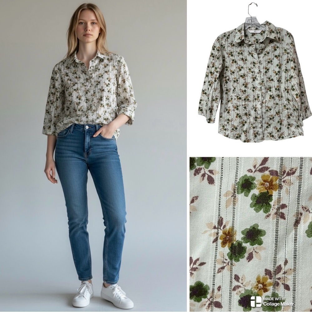 ALC cotton floral button up